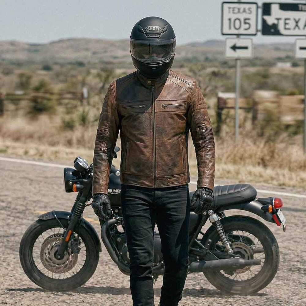 RIDERACT® Mens Premium Vintage Jacket  Biker's Leather Jacket NEW